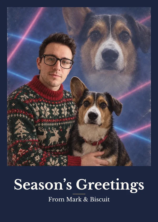 A Christmas card made with PicYep's card maker