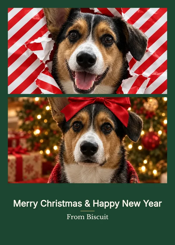 A Christmas card made with PicYep's card maker