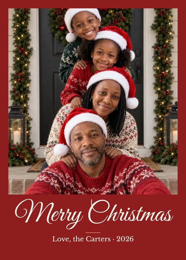 A Christmas card made with PicYep's card maker