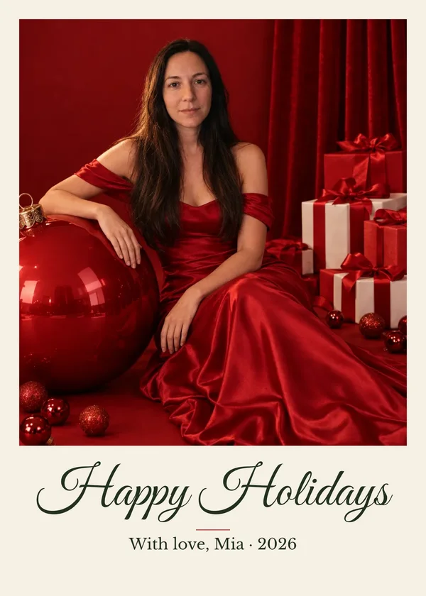 A Christmas card made with PicYep's card maker