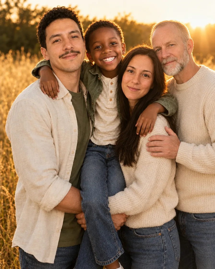 Add a grandparent to a family photo