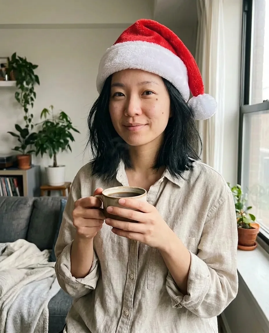 Santa hat at home