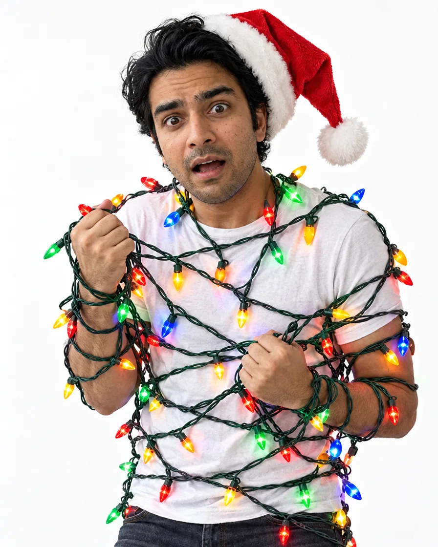 Tangled in Christmas lights