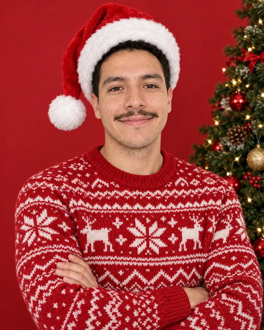 Nordic sweater on red