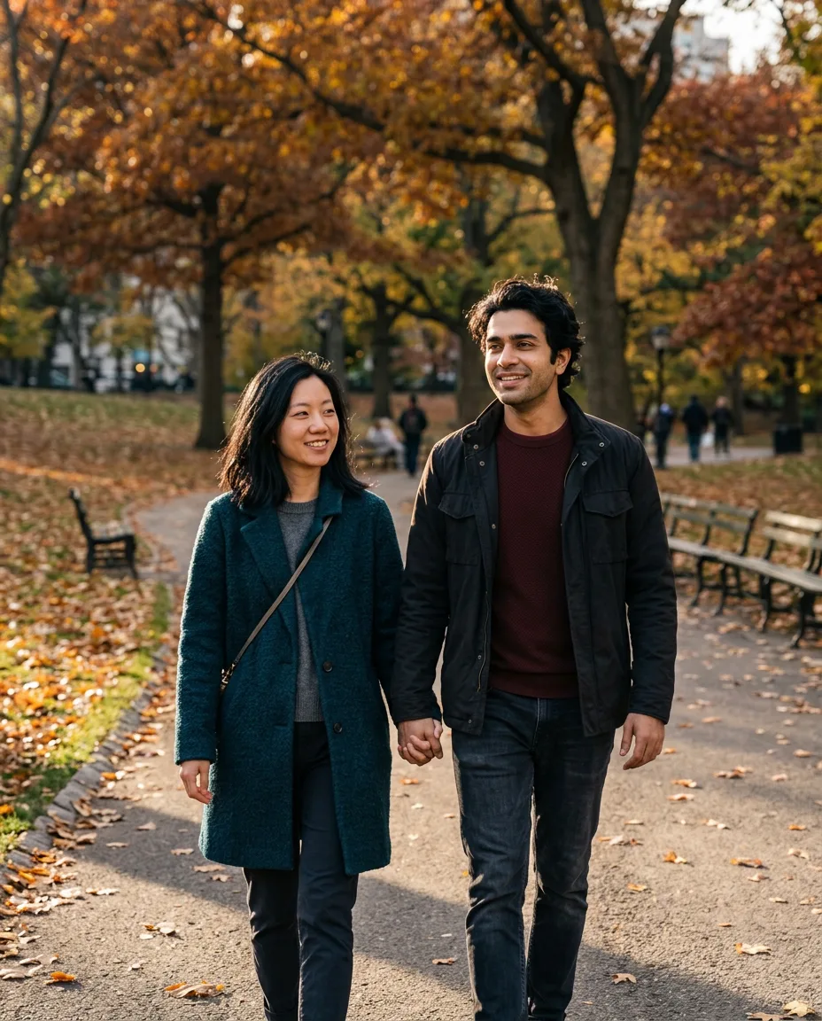 Autumn walk for two