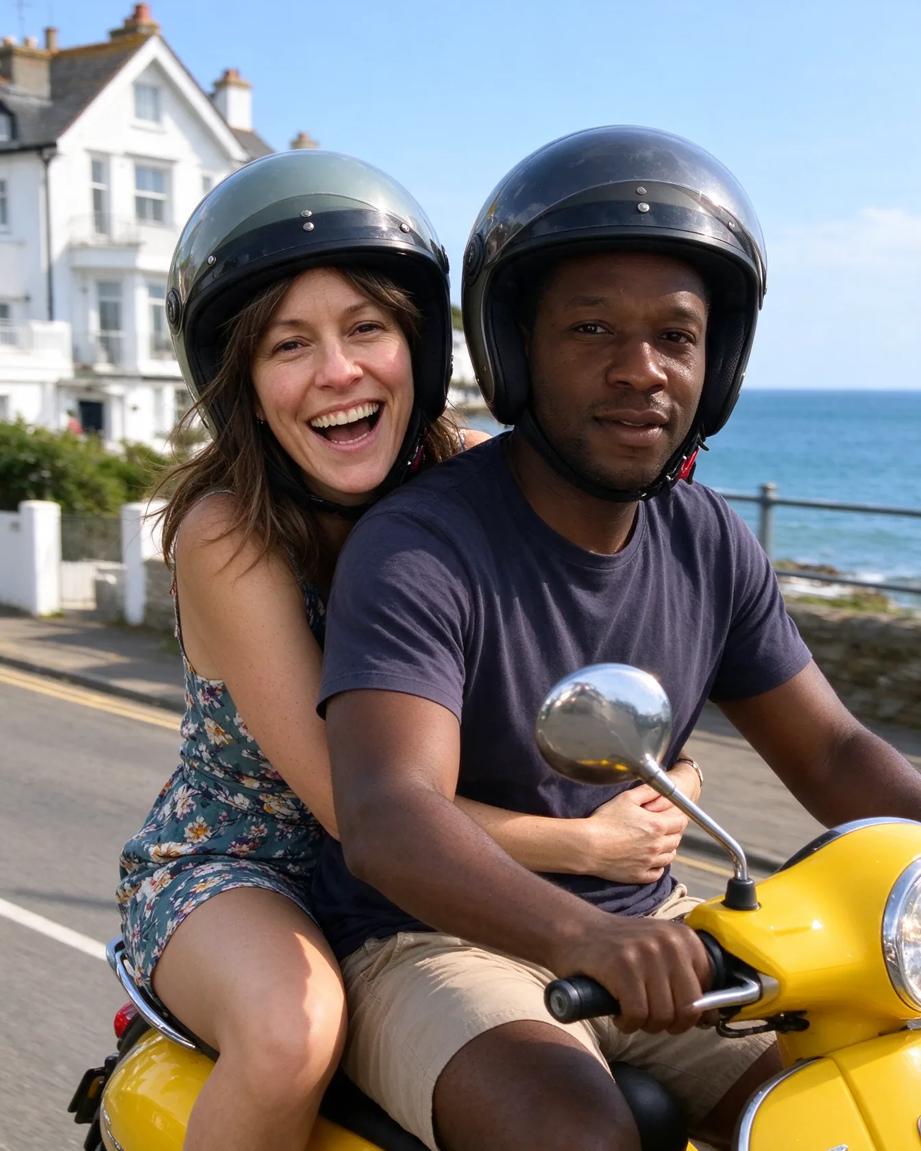 Scooter on the coast road