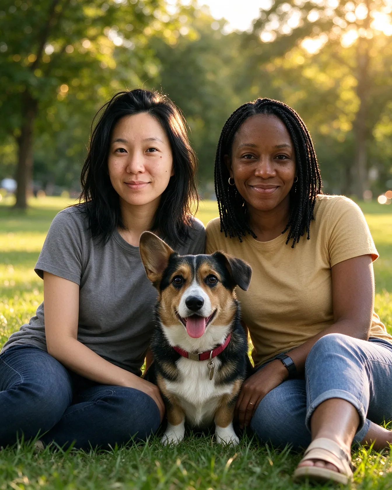 With our dog