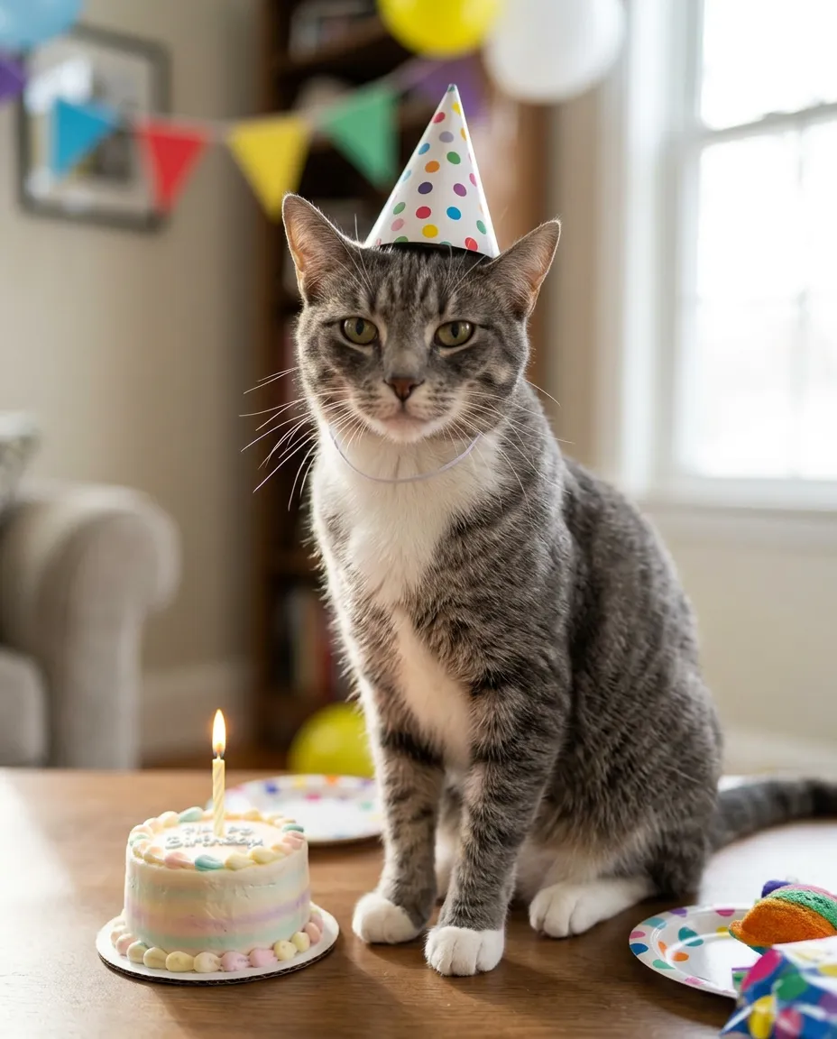 Birthday cat