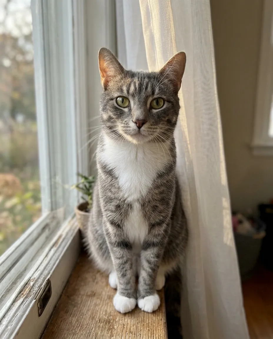 Cat on the windowsill
