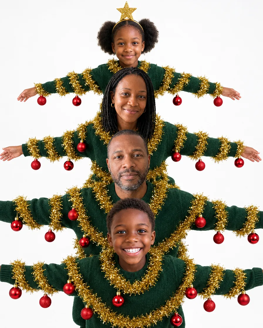 Human Christmas tree