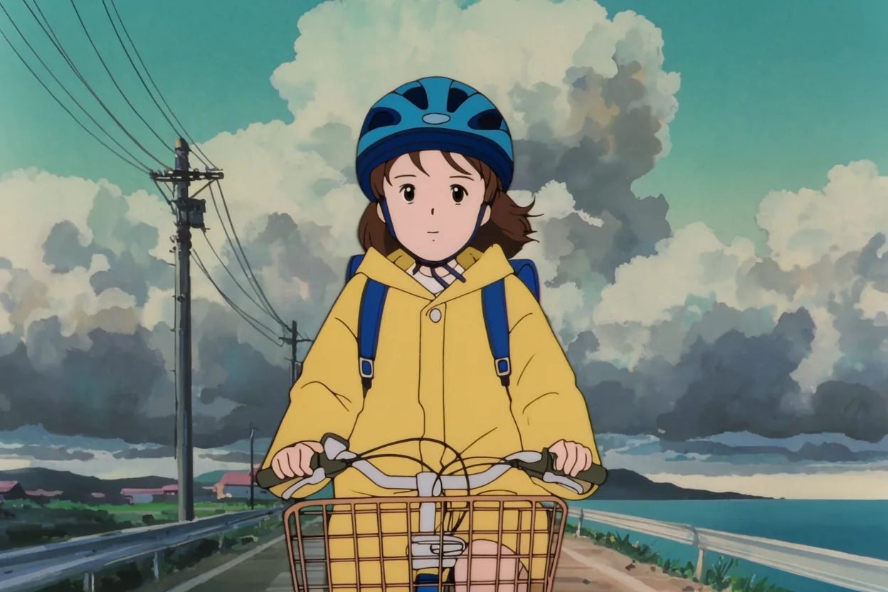 1990s anime seaside ride (Krea 2 Large)