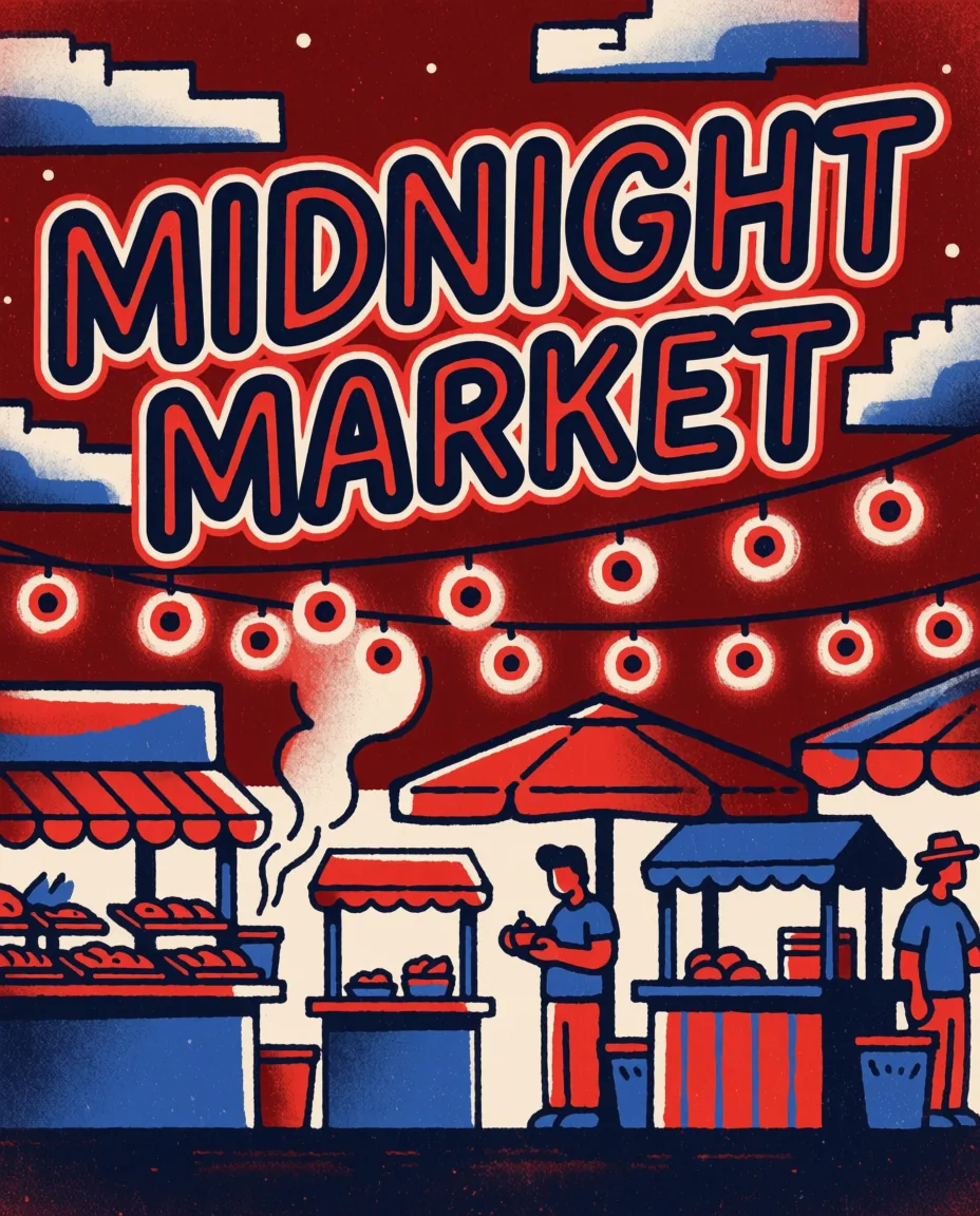 Midnight Market poster (Krea 2 Medium)