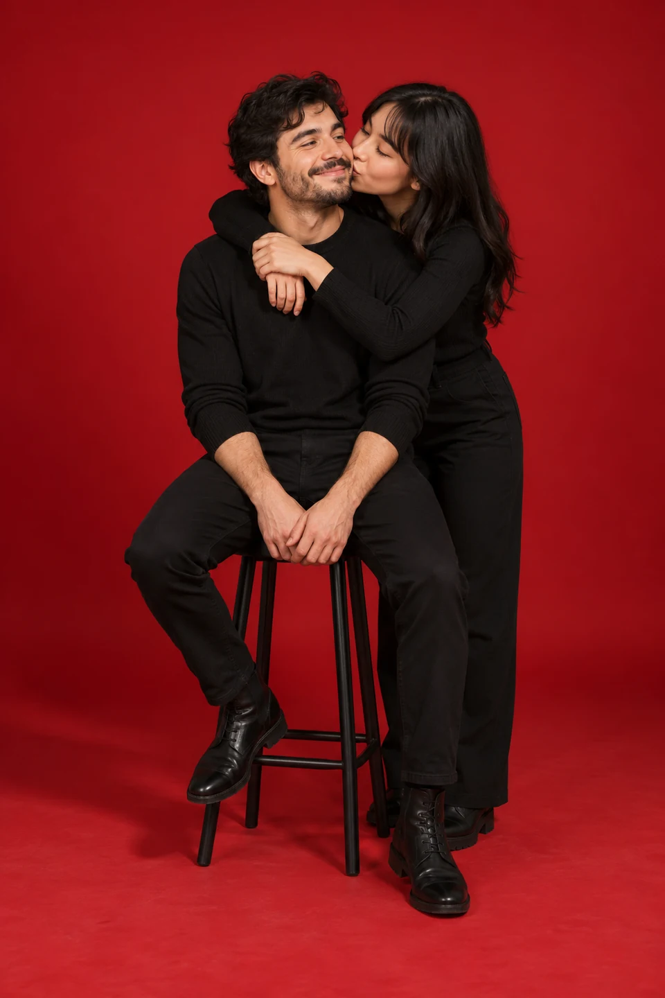 Red studio embrace