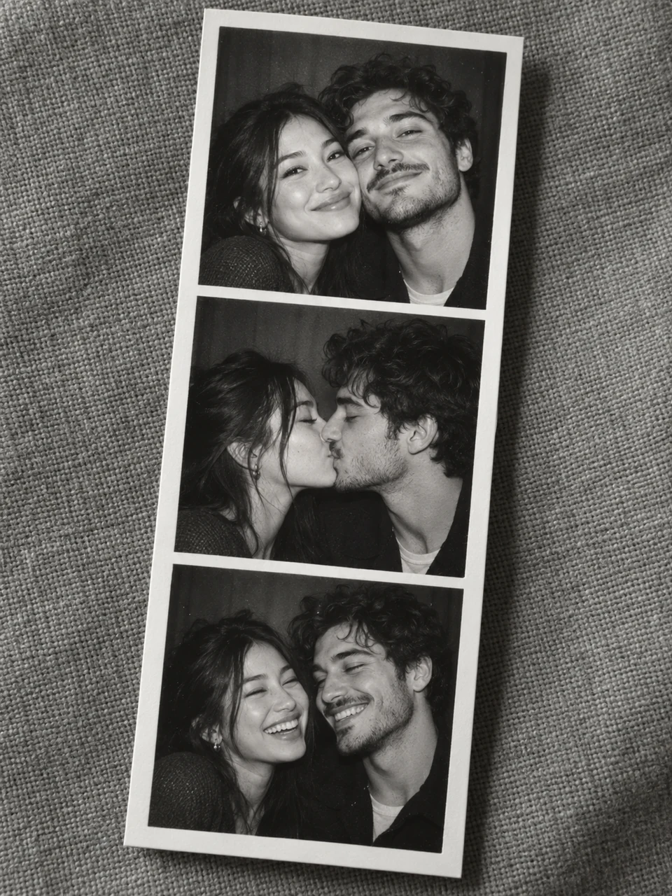 Three-frame photo booth strip