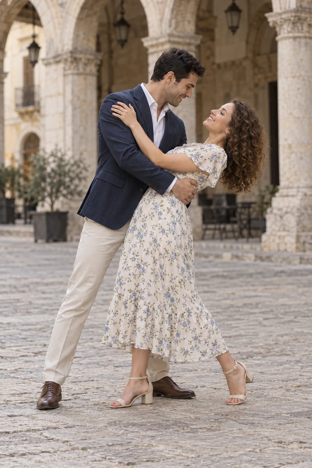 A playful dance dip