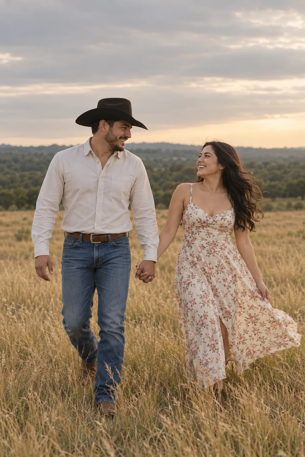 Country-field hand-in-hand