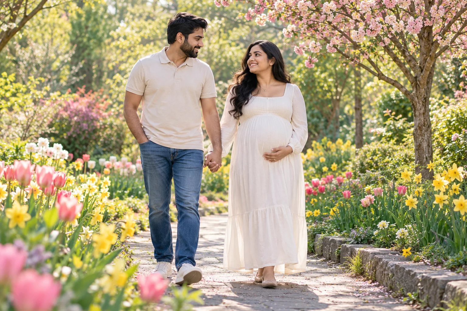 A spring garden walk