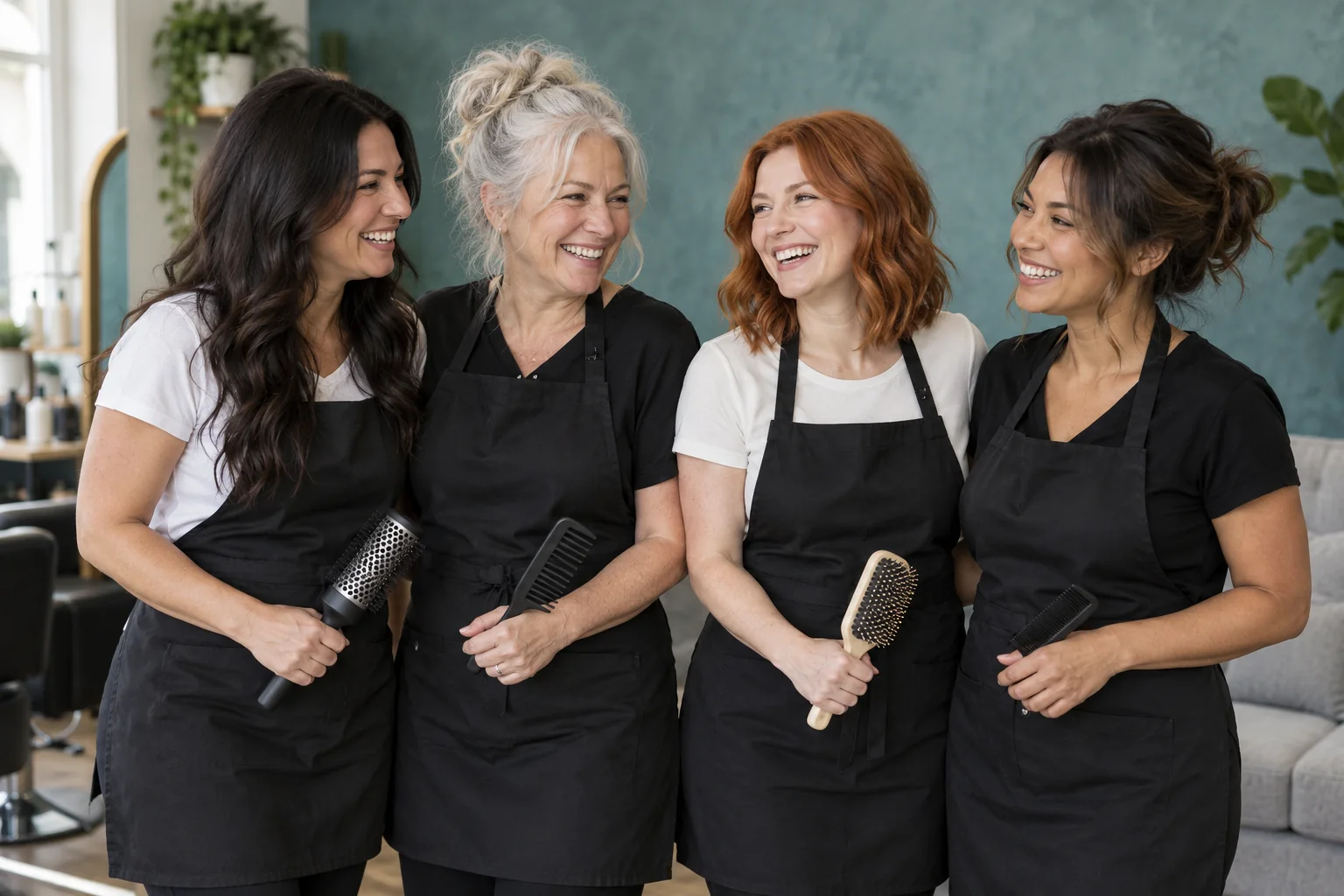 A team moment at the salon