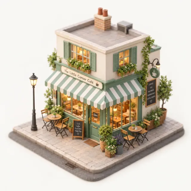 Tiny isometric café