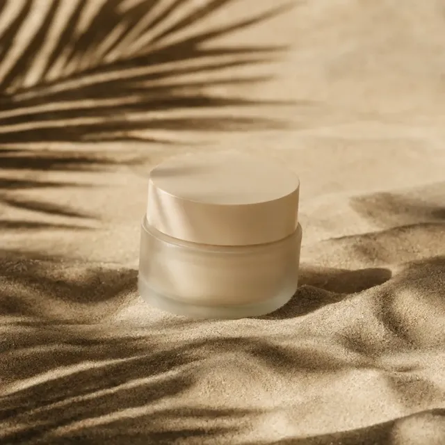 Skincare on sand