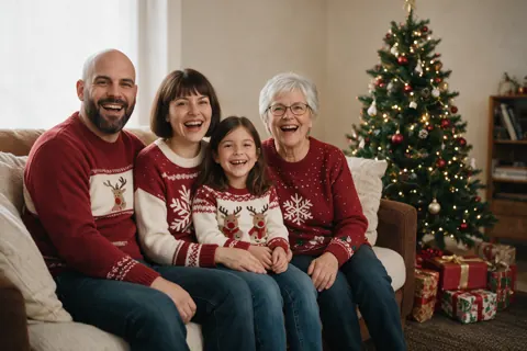 Weihnachtliches Familienfoto