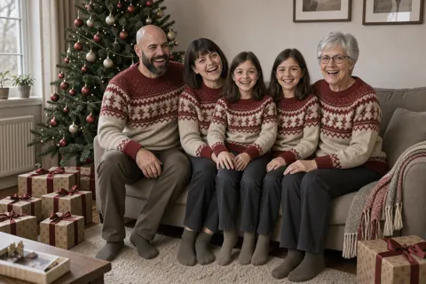Weihnachtliches Familienfoto