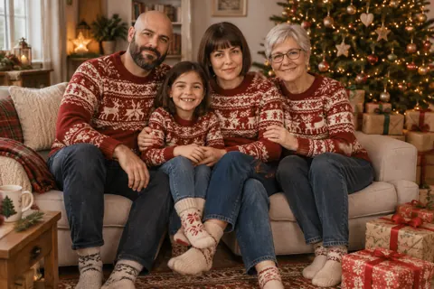 Weihnachtliches Familienfoto