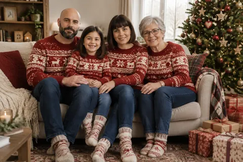 Weihnachtliches Familienfoto