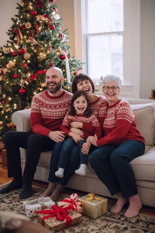 Weihnachtliches Familienfoto