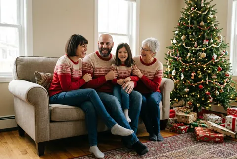 Weihnachtliches Familienfoto
