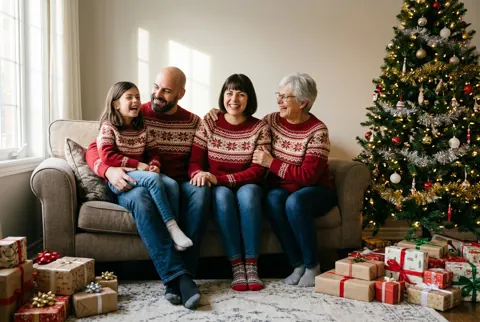 Weihnachtliches Familienfoto
