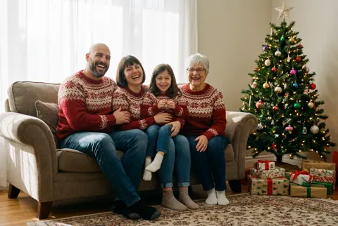Weihnachtliches Familienfoto