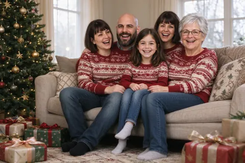 Weihnachtliches Familienfoto